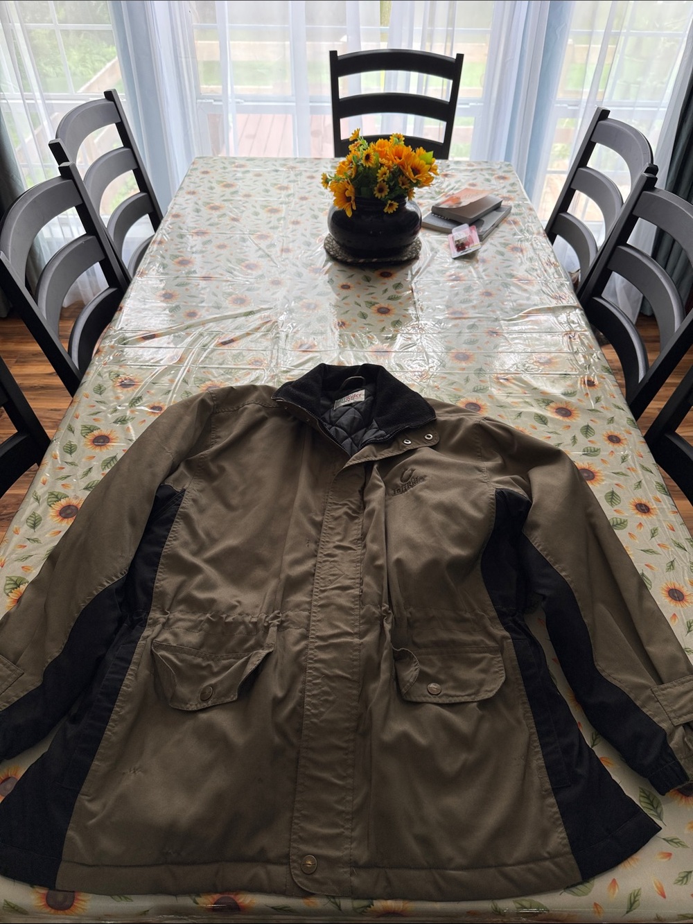 Men's Military-Style Olive and Black Field Jacket